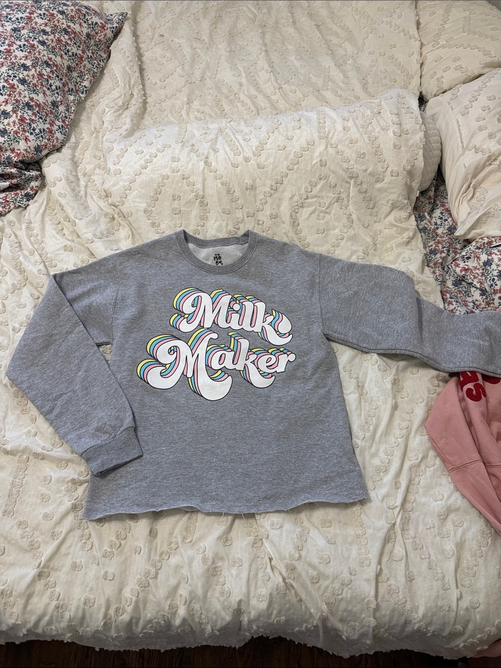 Milk Maker Gray Graphic Sweatshirt small